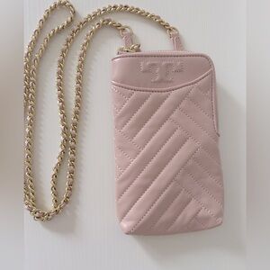 NWT Tory Burch Alexa Phone Crossbody Pale Mauve Pink, Great for Outings!